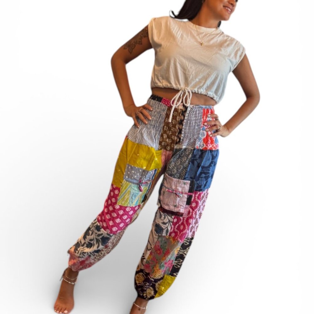 Colorful Patchwork Women's Pants - Picture 5 of 13
